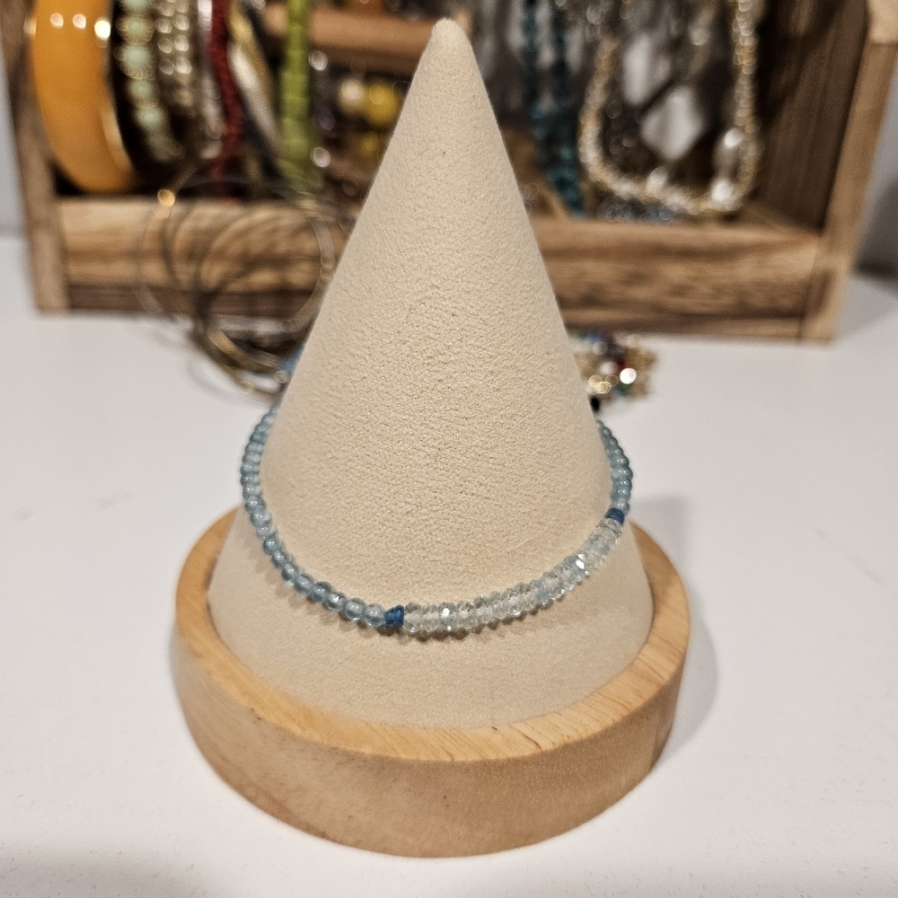 Chic Shades of Blue Beaded Bracelet Toggle Women's Jewelry Stacking